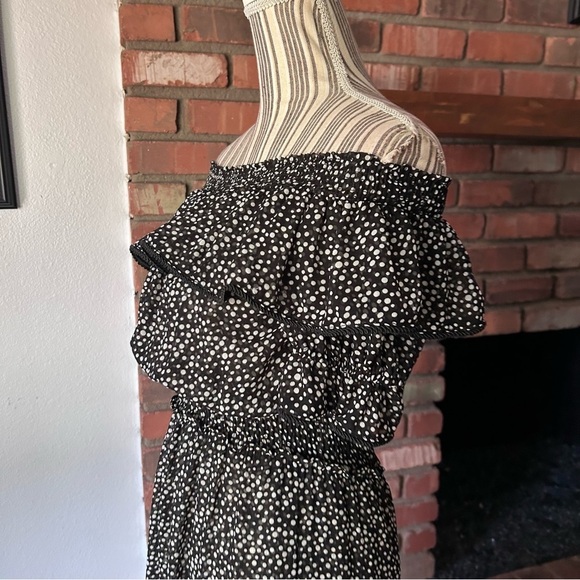 MISA Los Angeles Estefania Off-Shoulder Polka Dot Midi Dress in Black Sz XS - Picture 8 of 12
